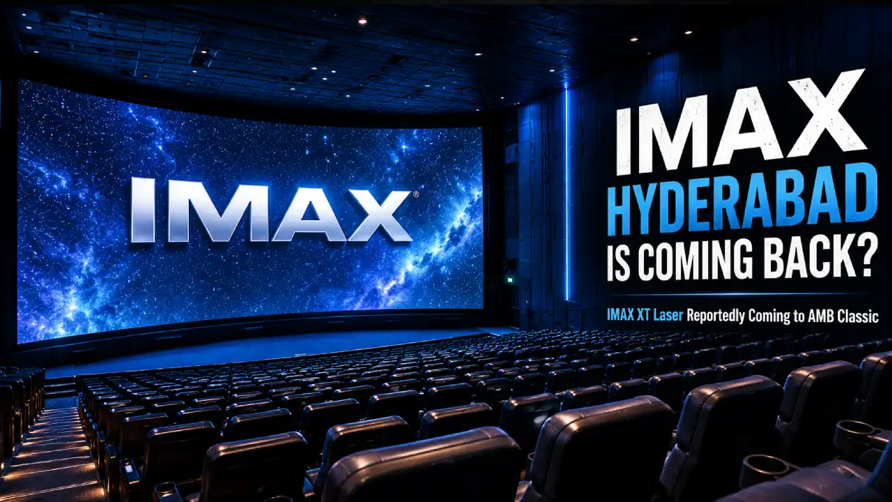 IMAX Hyderabad return concept image showing a large-format IMAX cinema auditorium